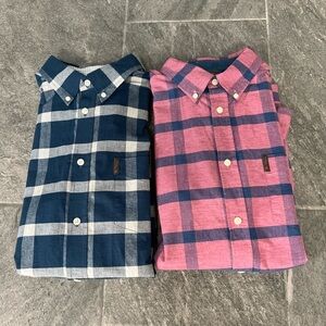 Ben Sherman Casual Button Down Dress‎ Shirt 2 Piece Lot Men's Size Large Plaid